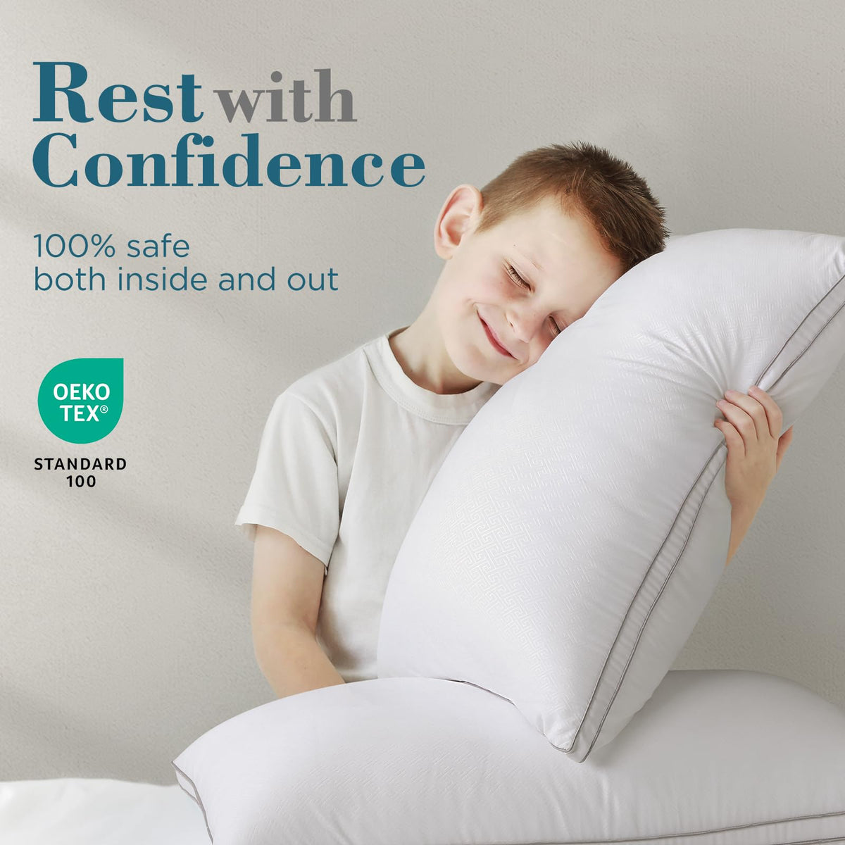 Viewstar Firm Support Bed Pillows, Queen, White, 2 Pack