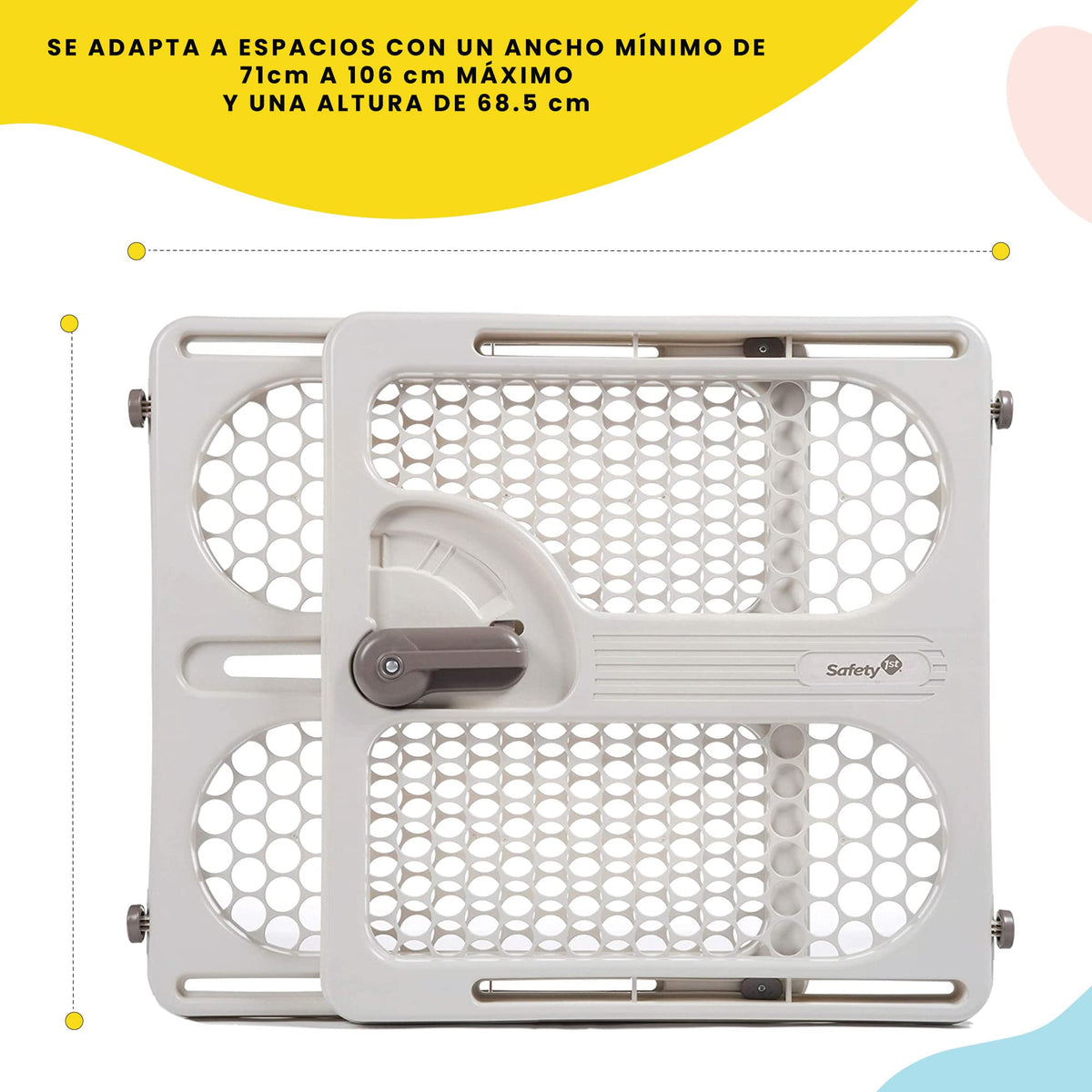 Safety 1st Easy Fit Pressure Mount Gate, 28-40 in, 27 in Tall, White