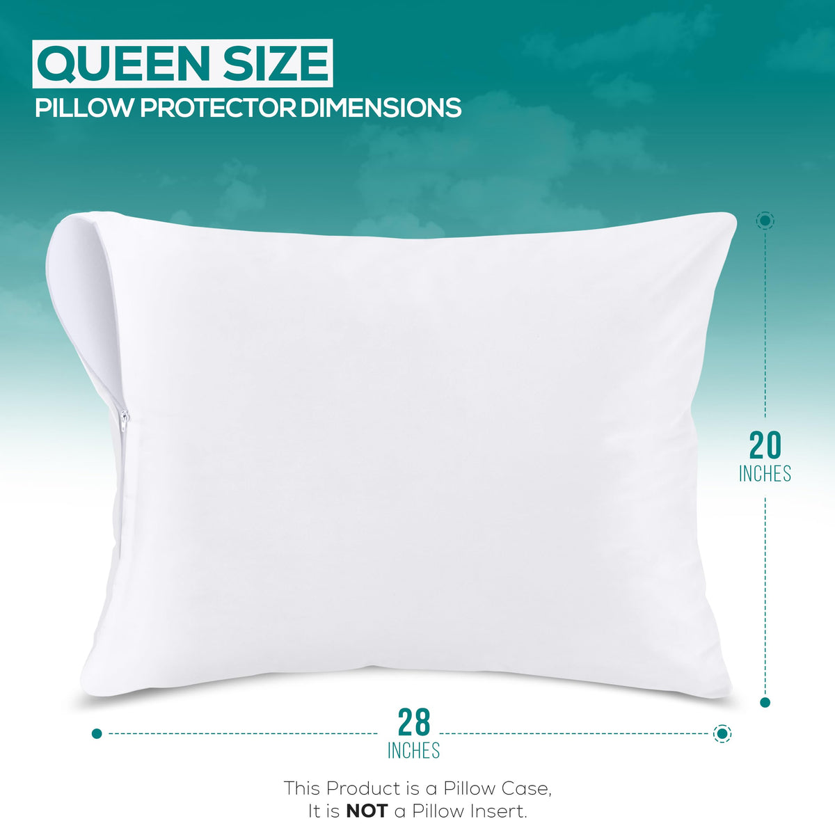 Utopia Bedding Waterproof Zippered Pillow Protectors, Queen (4 Pack)