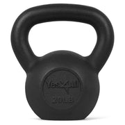 Yes4All Solid Cast Iron Kettlebell, 20 lbs, Black