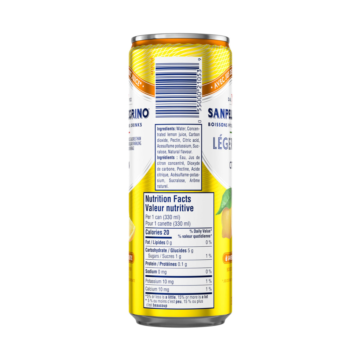 San Pellegrino Light Lemon Sparkling Fruit Beverage, 24 x 330ml