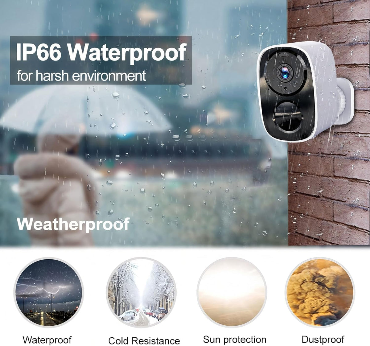 HITELLARCAM Wireless Outdoor Security Camera, 2-Pack