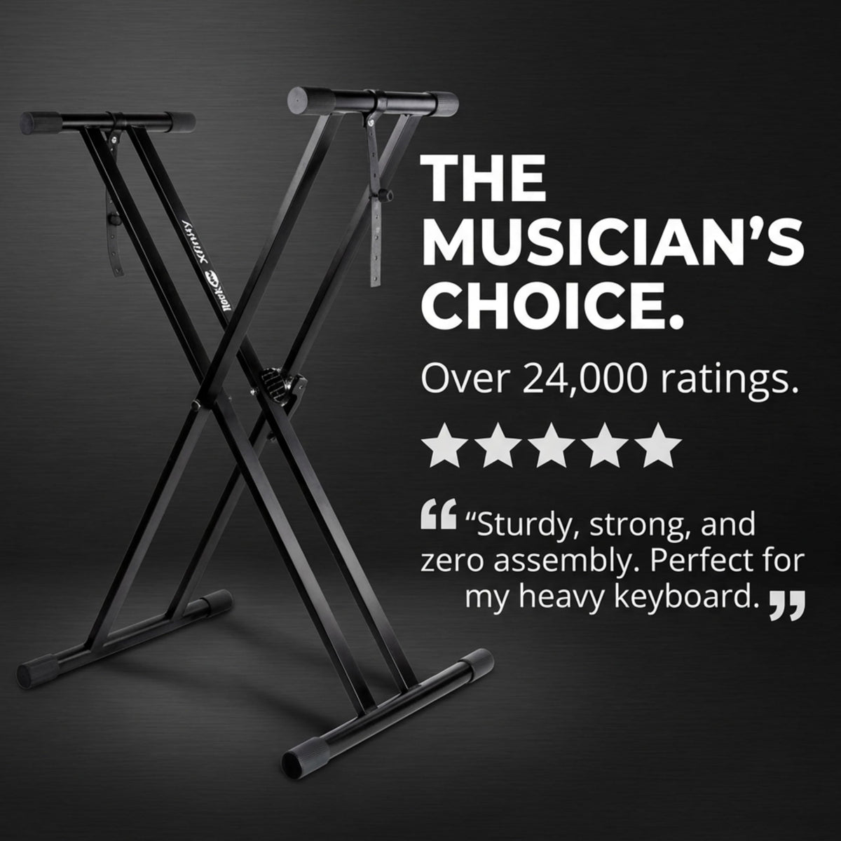 RockJam Xfinity Double-X Adjustable Piano Keyboard Stand