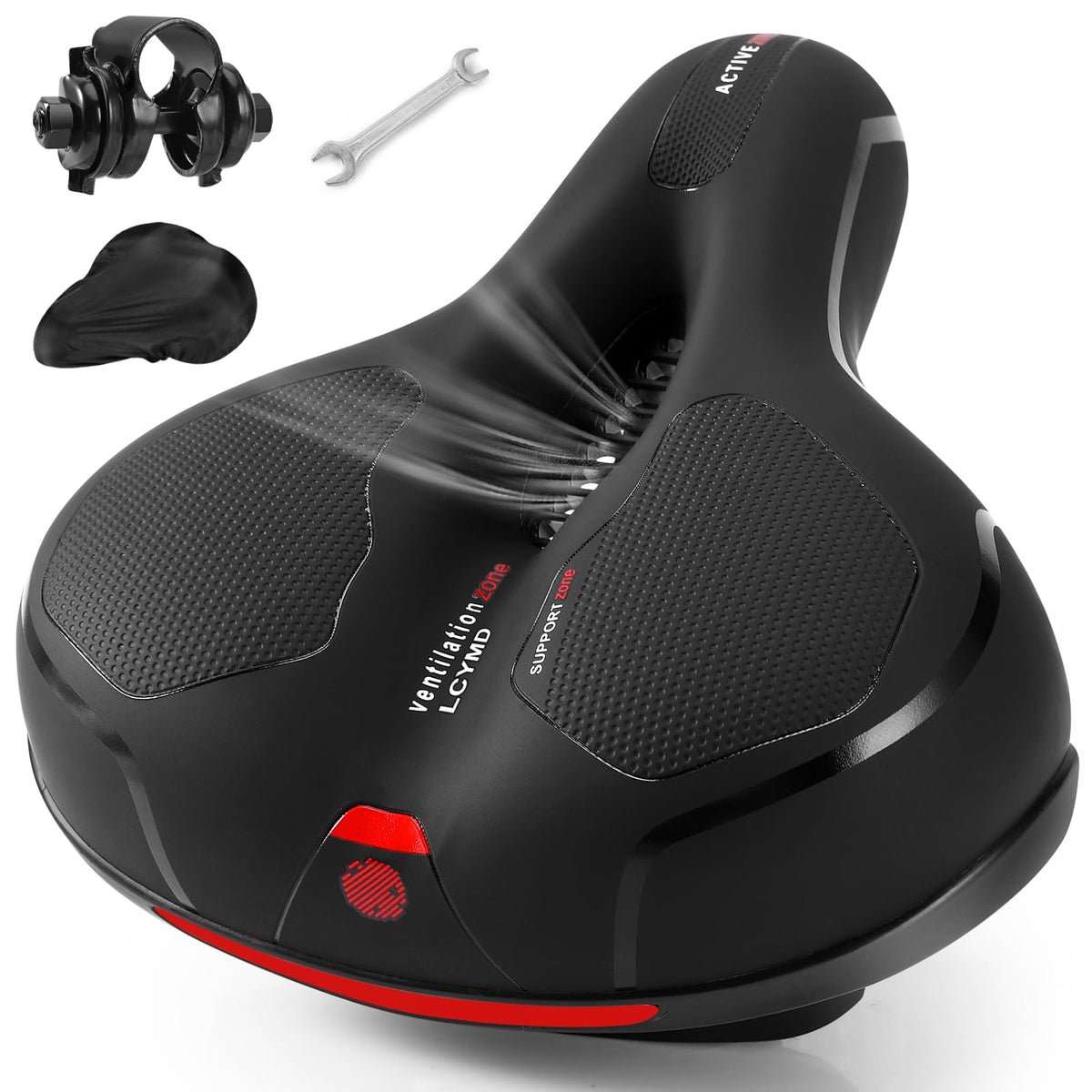 Dual Shock Absorbing Wide Waterproof Bike Seat