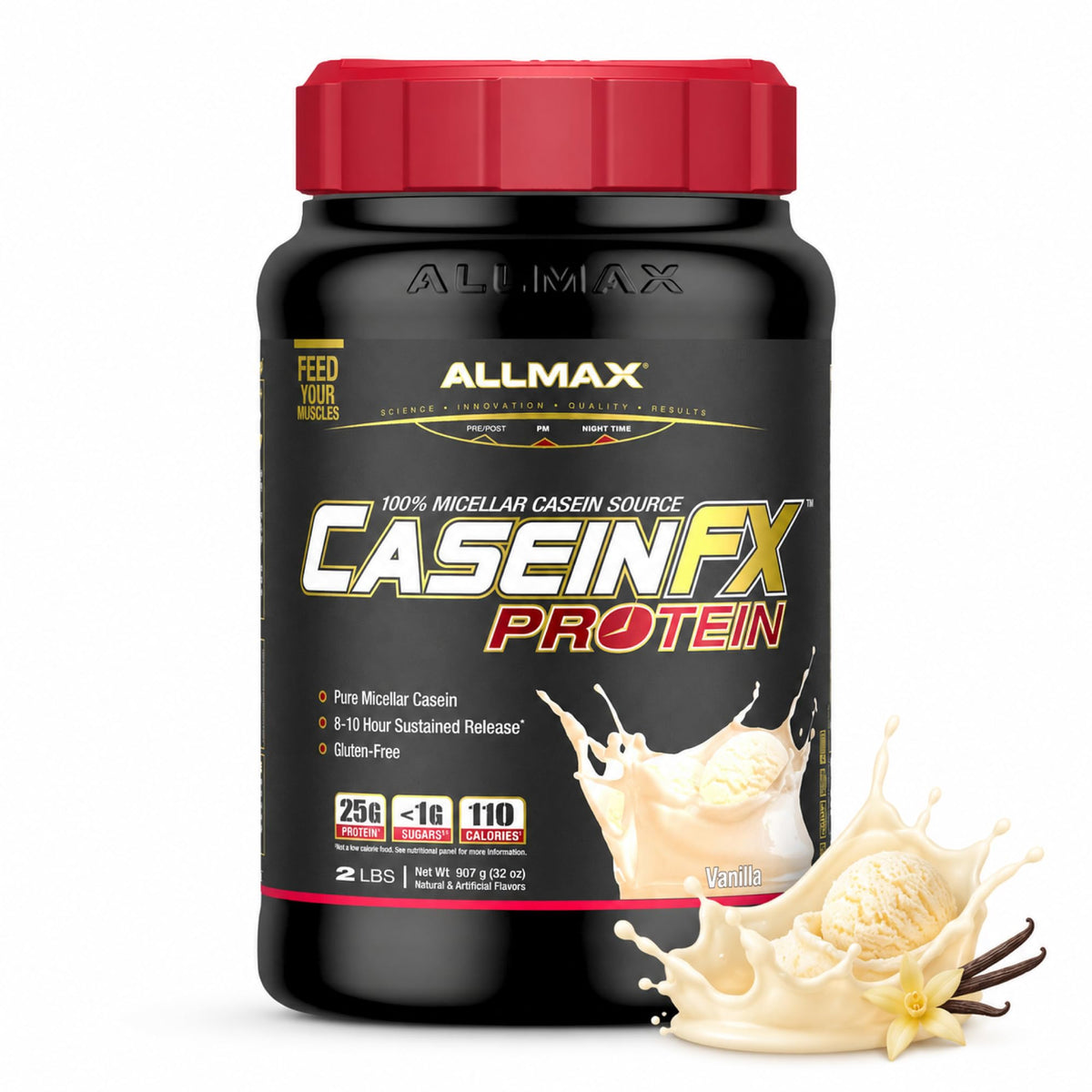 ALLMAX Casein-FX Casein Protein Powder, Vanilla, 2 lb