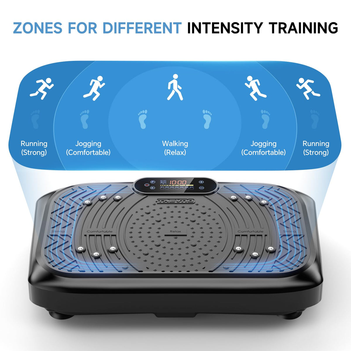 Vibration Plate Exercise Machine with Bluetooth, 450 lb, Raven Black
