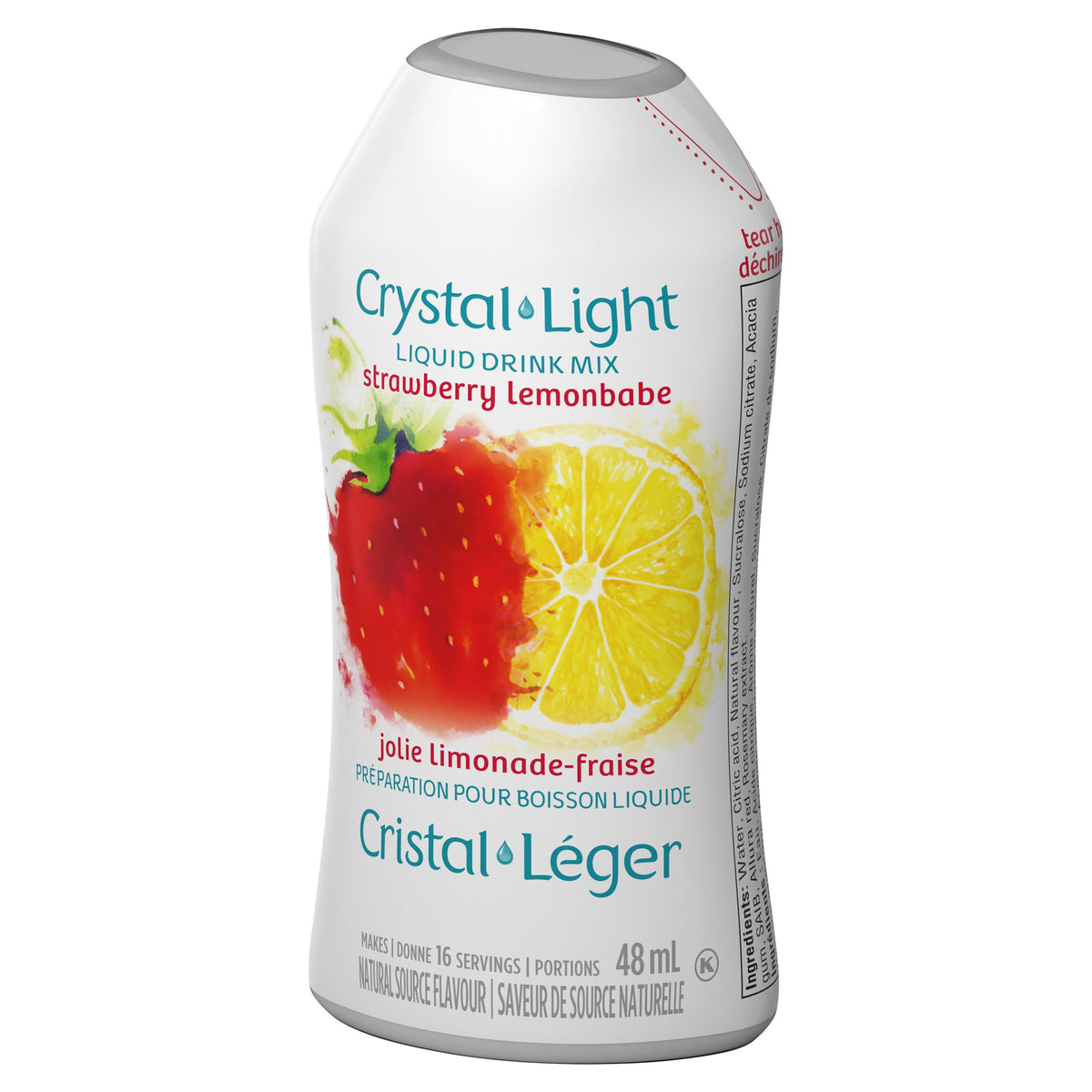 Crystal Light Strawberry Lemonbabe Liquid Drink Mix, 48 mL, Pack of 12