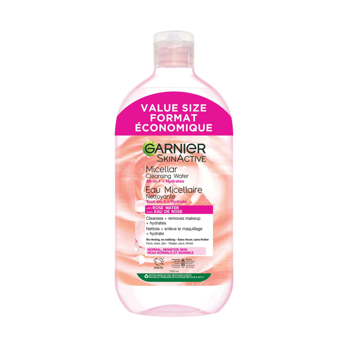 Garnier Micellar Cleansing Water with Rose Water, 700 ml