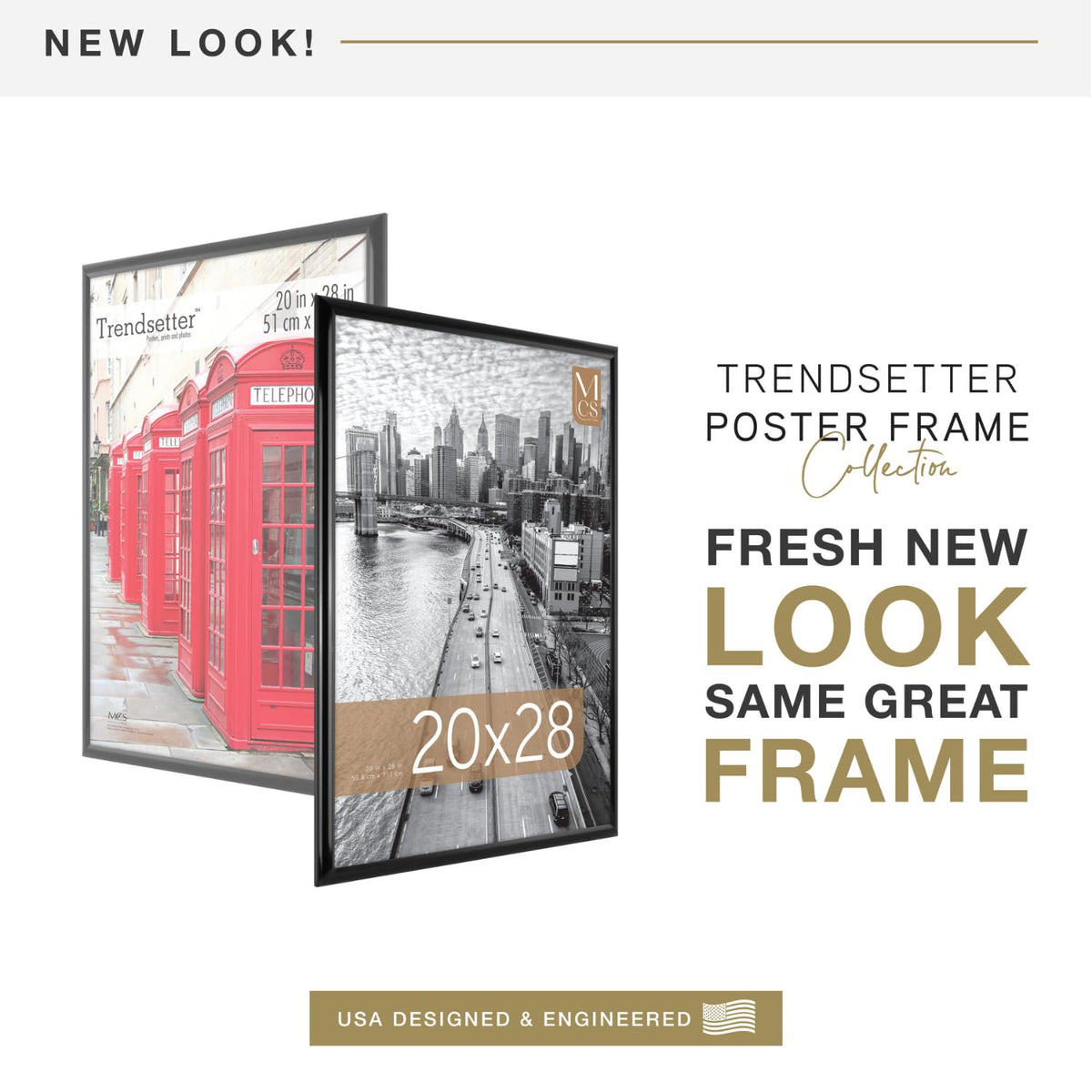 MCS Trendsetter Poster Frame, Black, 20 x 28-Inch