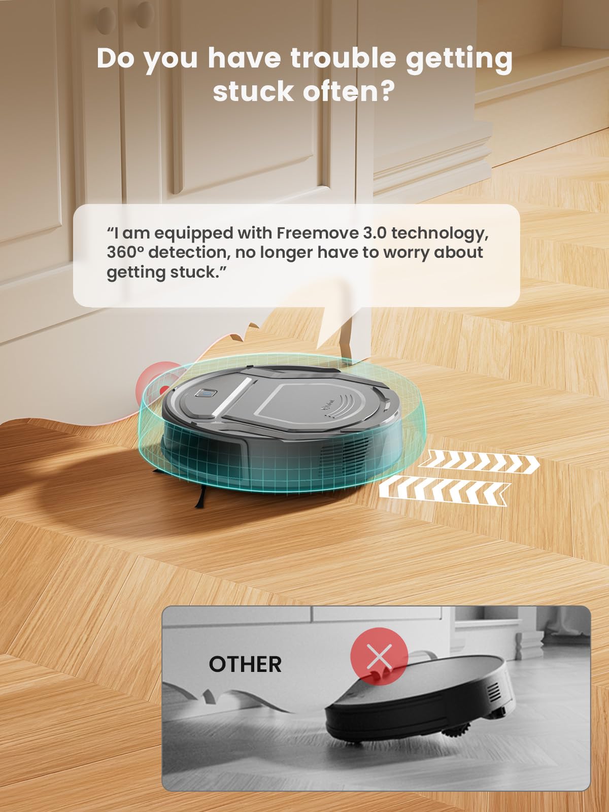 Lefant M210Pro Robot Vacuum Cleaner, 4000 Pa, 200 Min Runtime