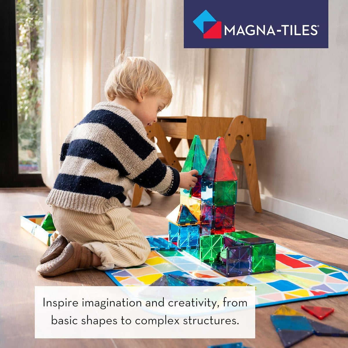 Magna-Tiles Clear Colors 100 Piece Set, 04300
