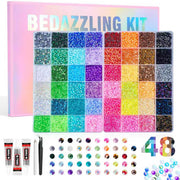 Resin Jelly Rhinestones Bedazzling Kit, 44000 Pcs, 48 Colors, 3mm