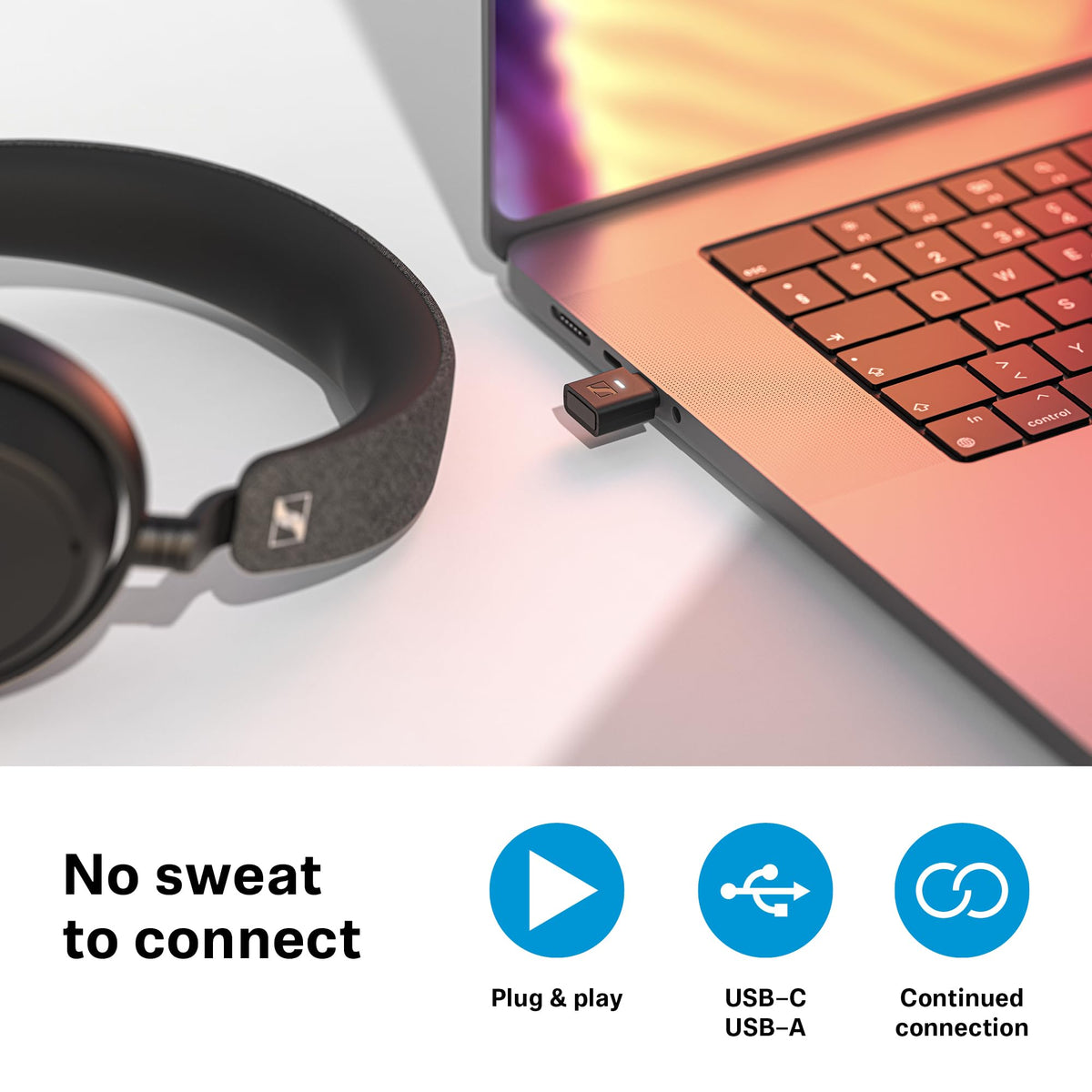 Sennheiser BTD 700 Bluetooth Dongle, Auracast, USB-C and USB-A