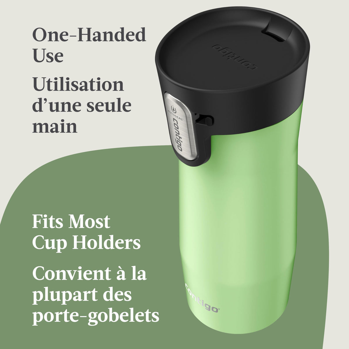 Contigo West Loop 3.0 Stainless Steel Travel Mug, 16oz, Cucumber