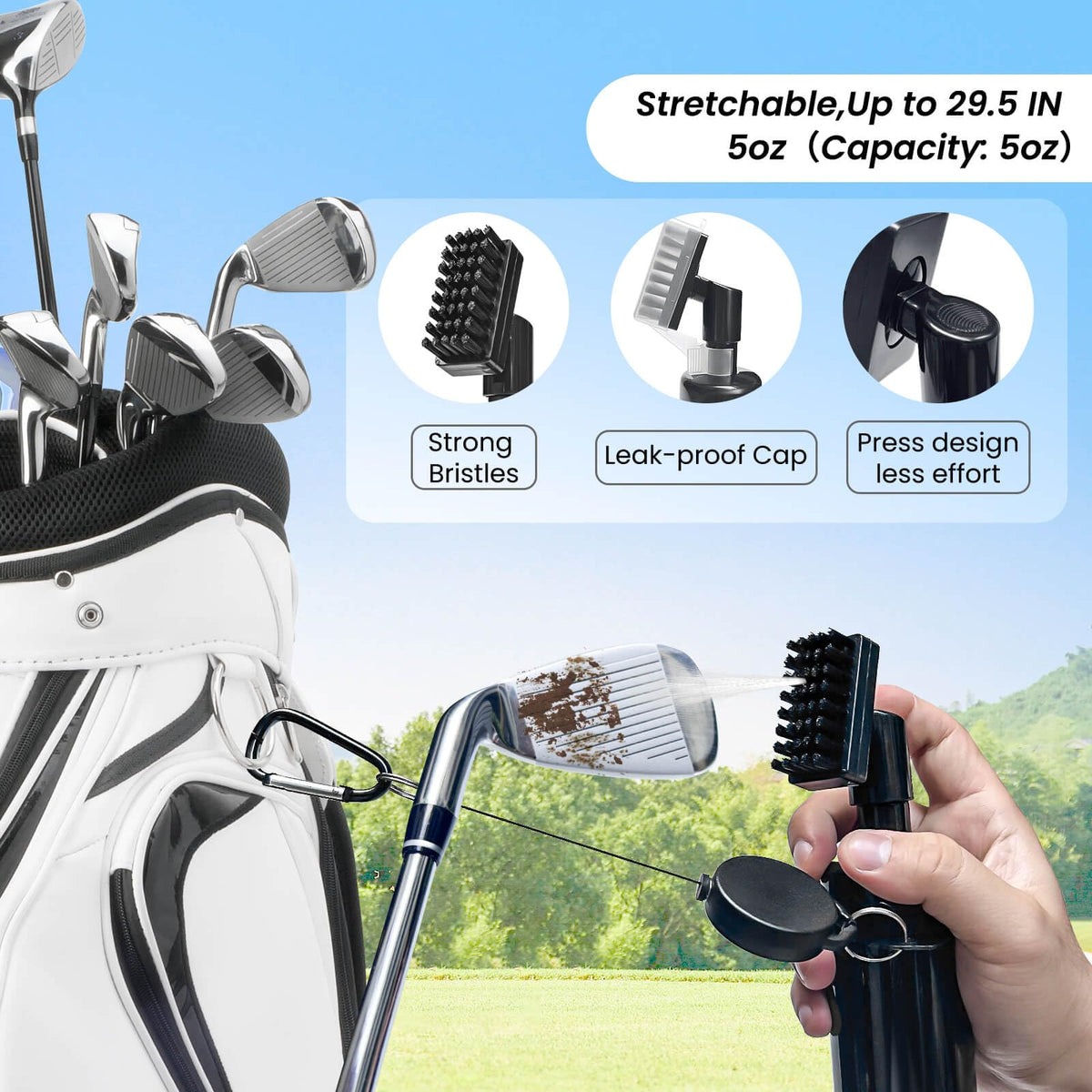 BAPOTH Golf Club Cleaning Brush with Towel