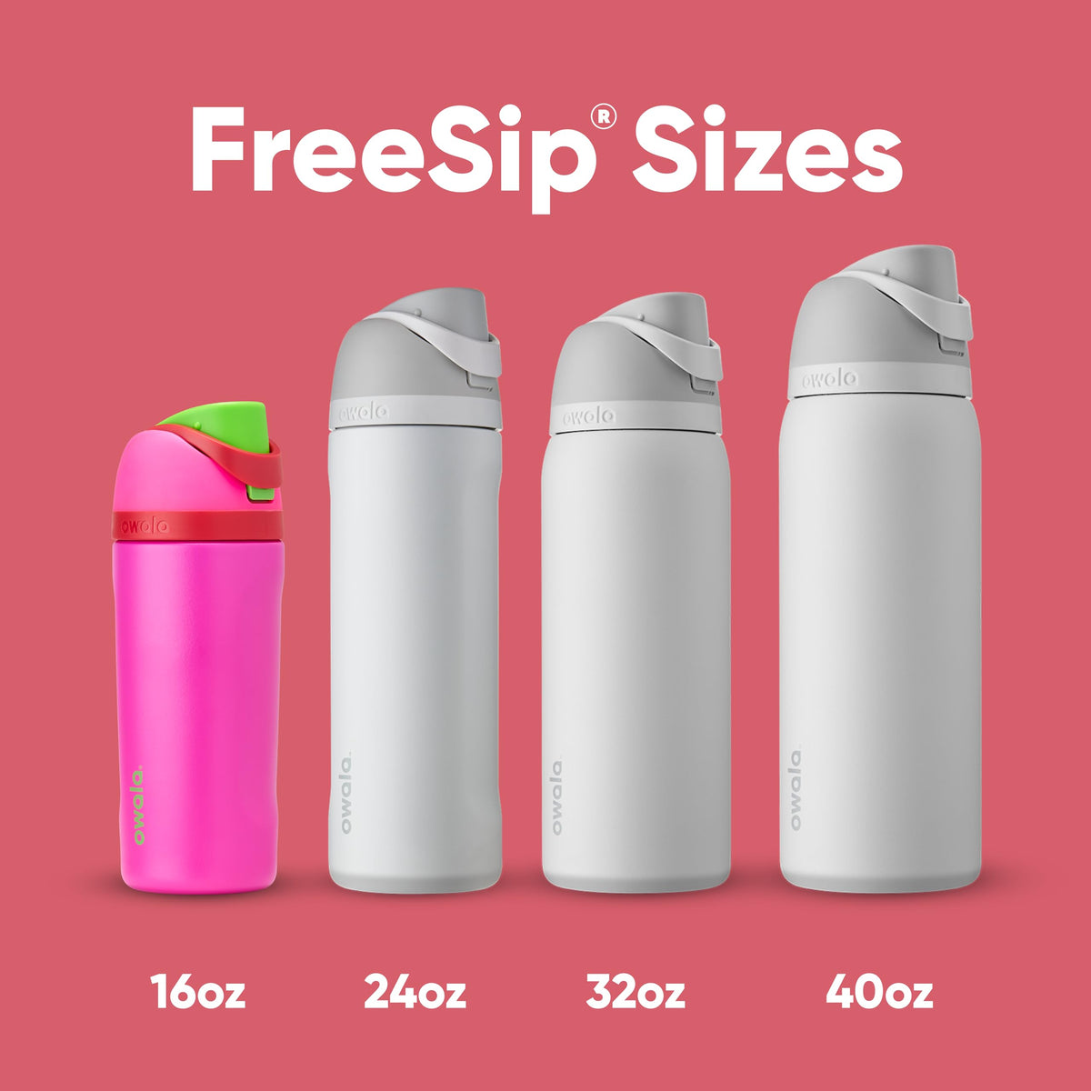 Owala Kids FreeSip Insulated Water Bottle, 16 oz, All the Berries