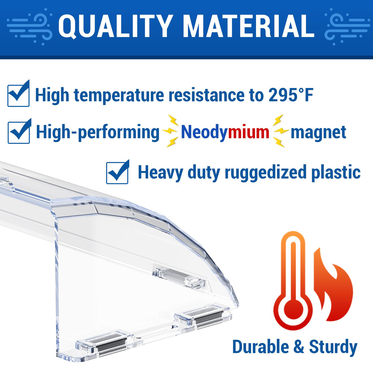 Adjustable Magnetic Heat & Air Vent Deflector, 8"-15" (2 Pack)