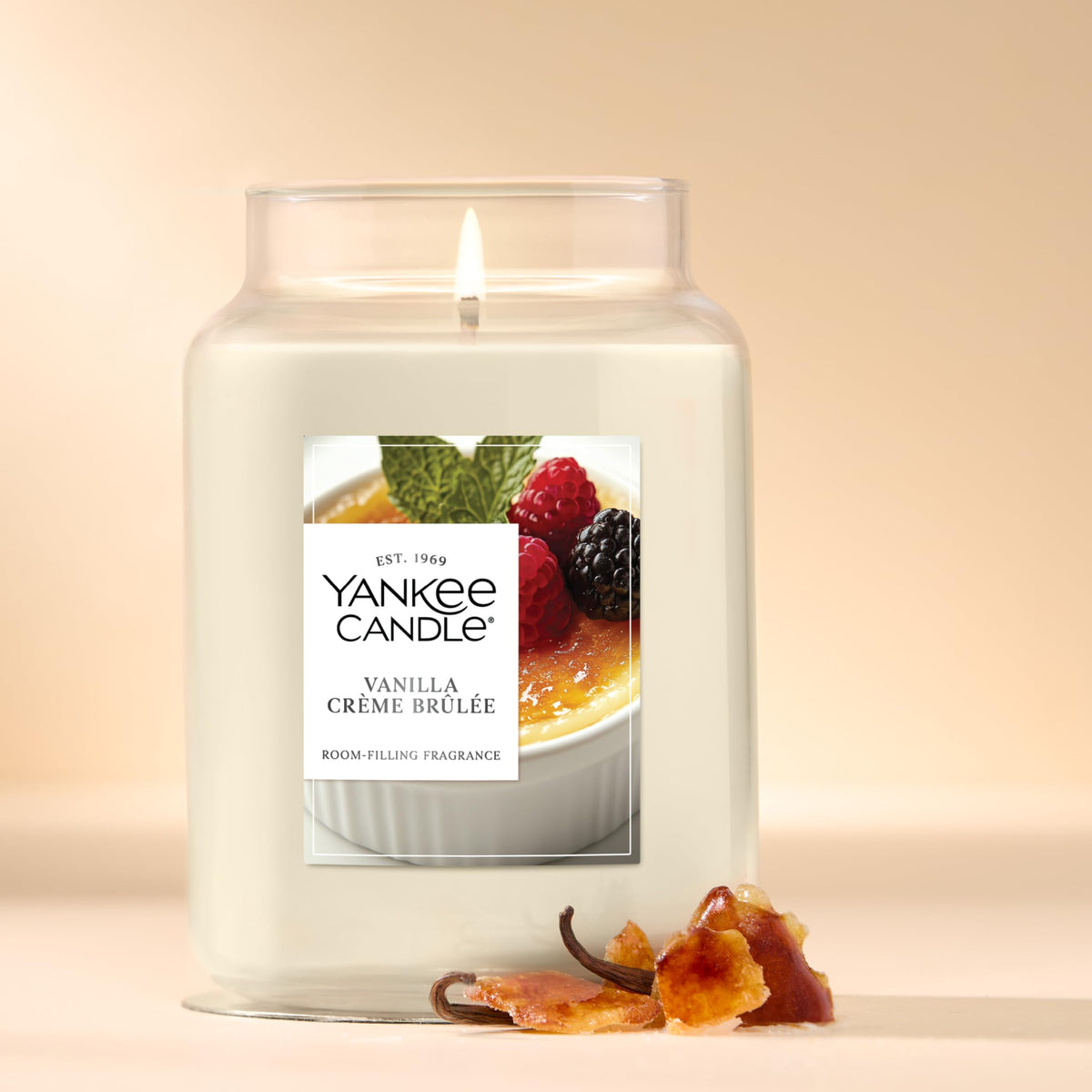 Yankee Candle Large Jar Scented Candle, Vanilla Crème Brulee, 22oz