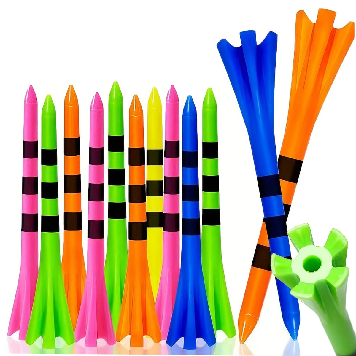 SWINGTEK Plastic Golf Tees, 120 Pack, Mixed Color