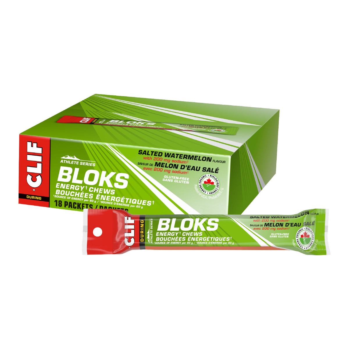CLIF BLOKS Energy Chews, Salted Watermelon, 18 x 60 g