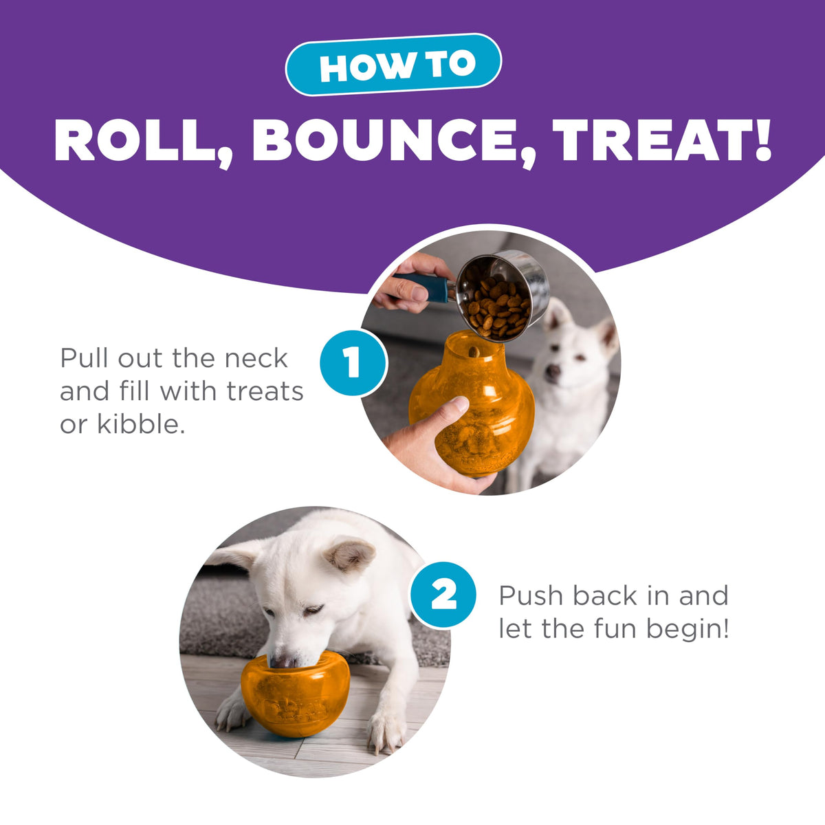 Outward Hound Snoop Treat Dispenser Puzzle Ball, Orange, 5 in