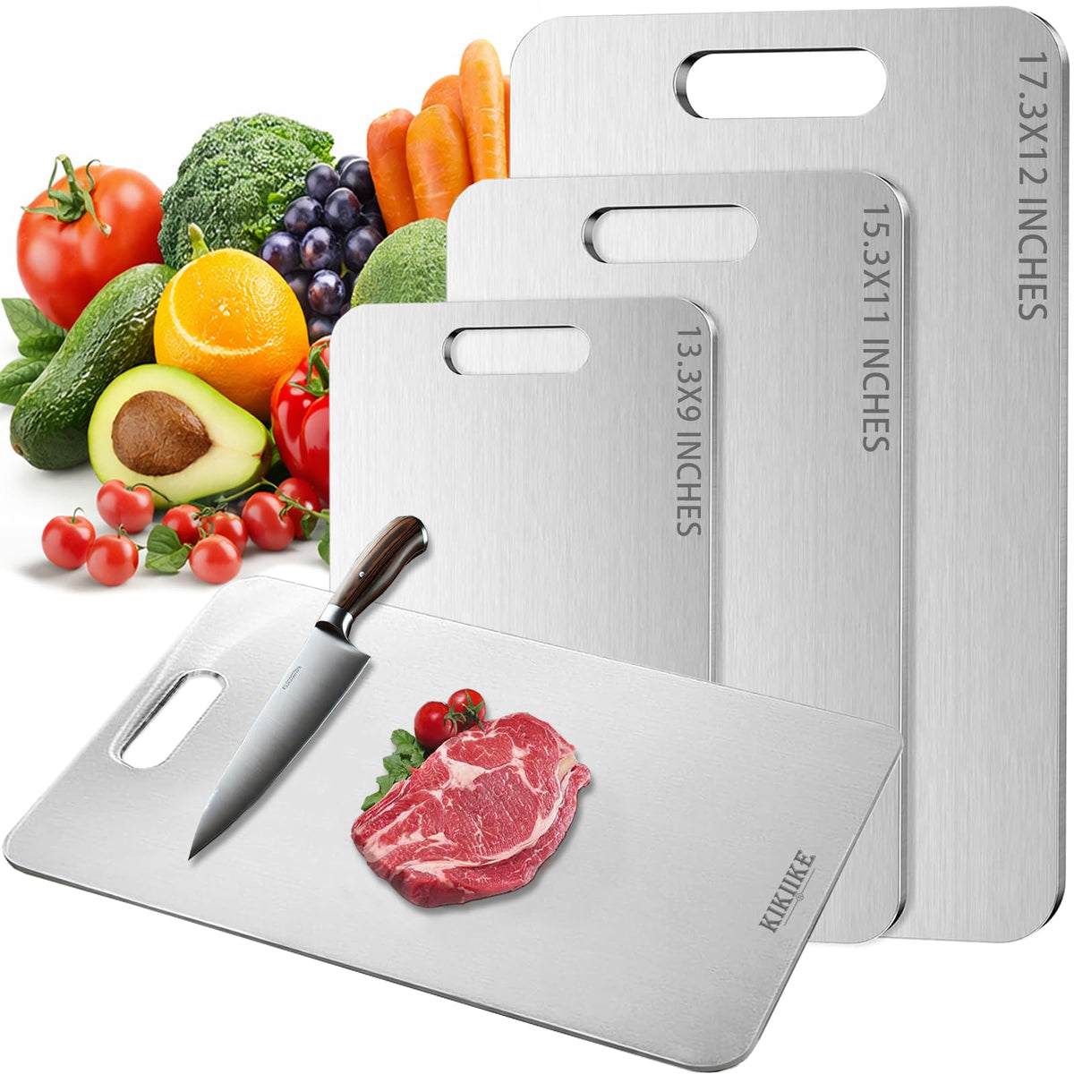 Double-Sided Titanium Cutting Board, 13.3" x 9"