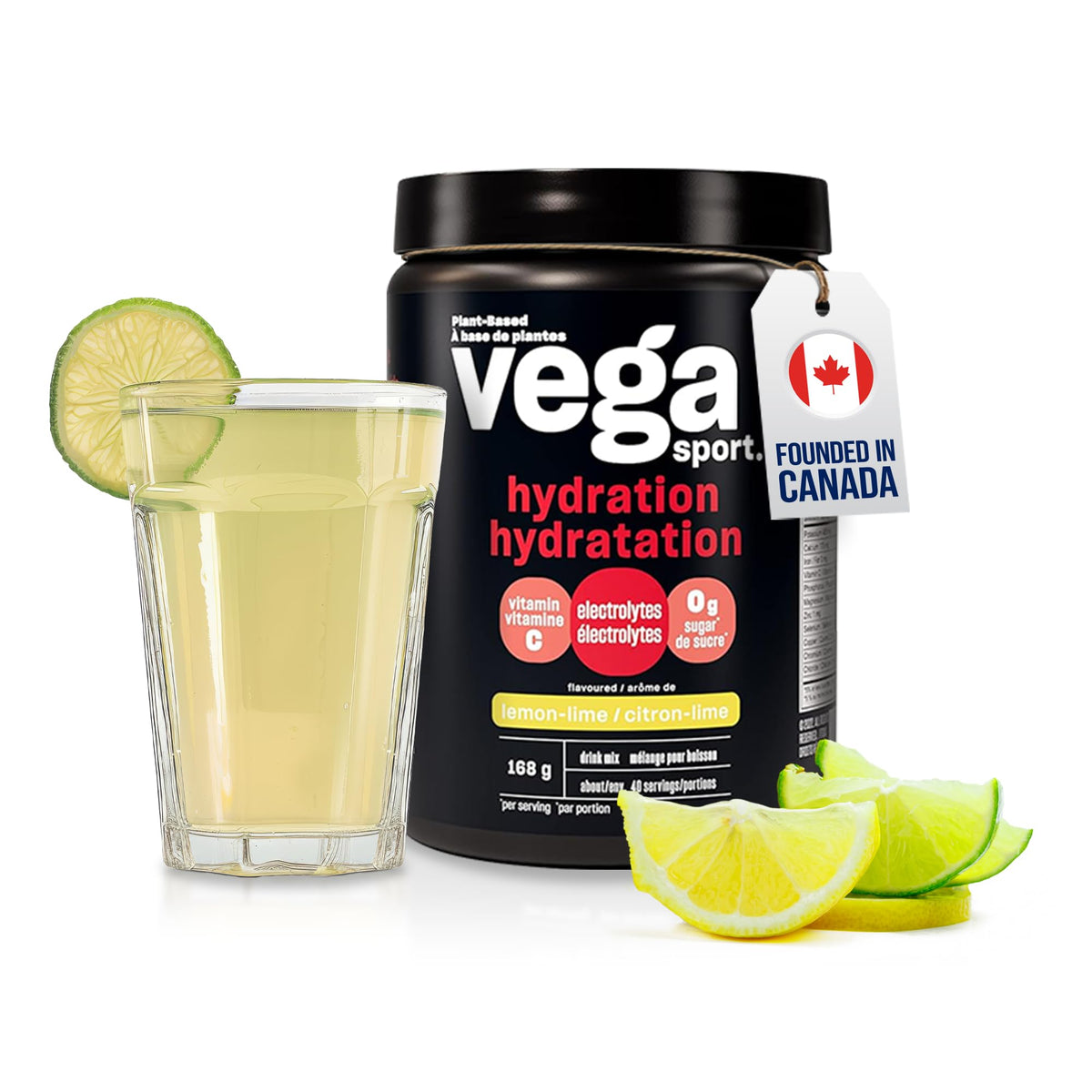 Vega Sport Hydration Electrolyte Powder, Lemon Lime, 168 g