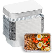 Aluminum Foil Pans with Lids, 50-Pack, 8.5" x 6", 2.25 LB Capacity