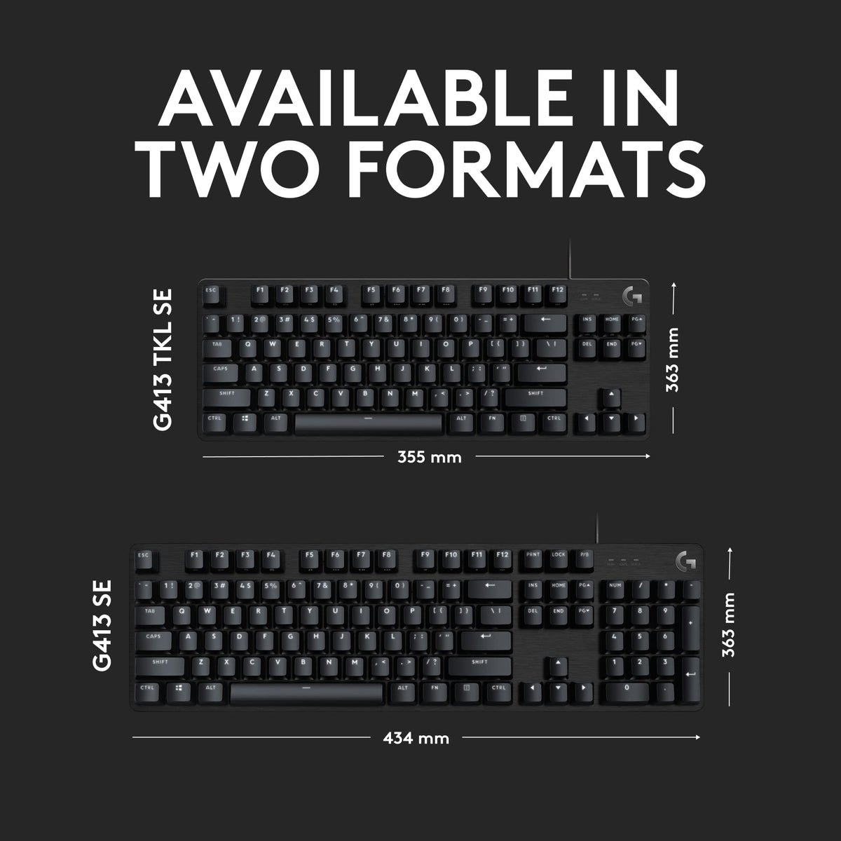 Logitech G413 SE Full-Size Mechanical Gaming Keyboard, Black