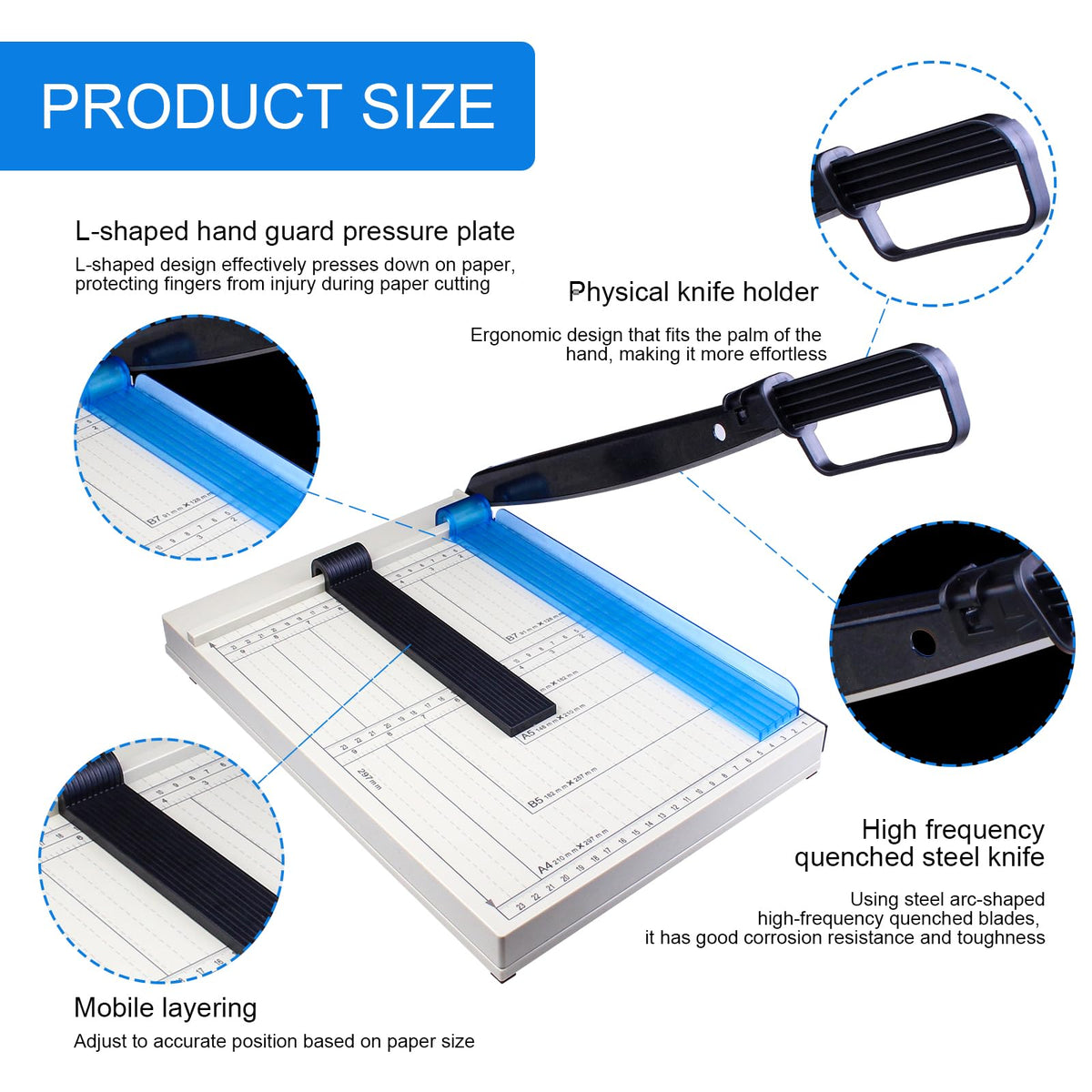 A4 Paper Cutter with Safety Guard, 12", 10 Sheet Capacity