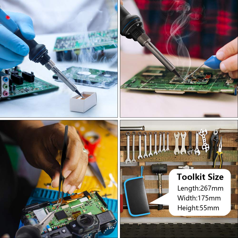 HANDSKIT 60W Adjustable Temperature Soldering Iron Kit