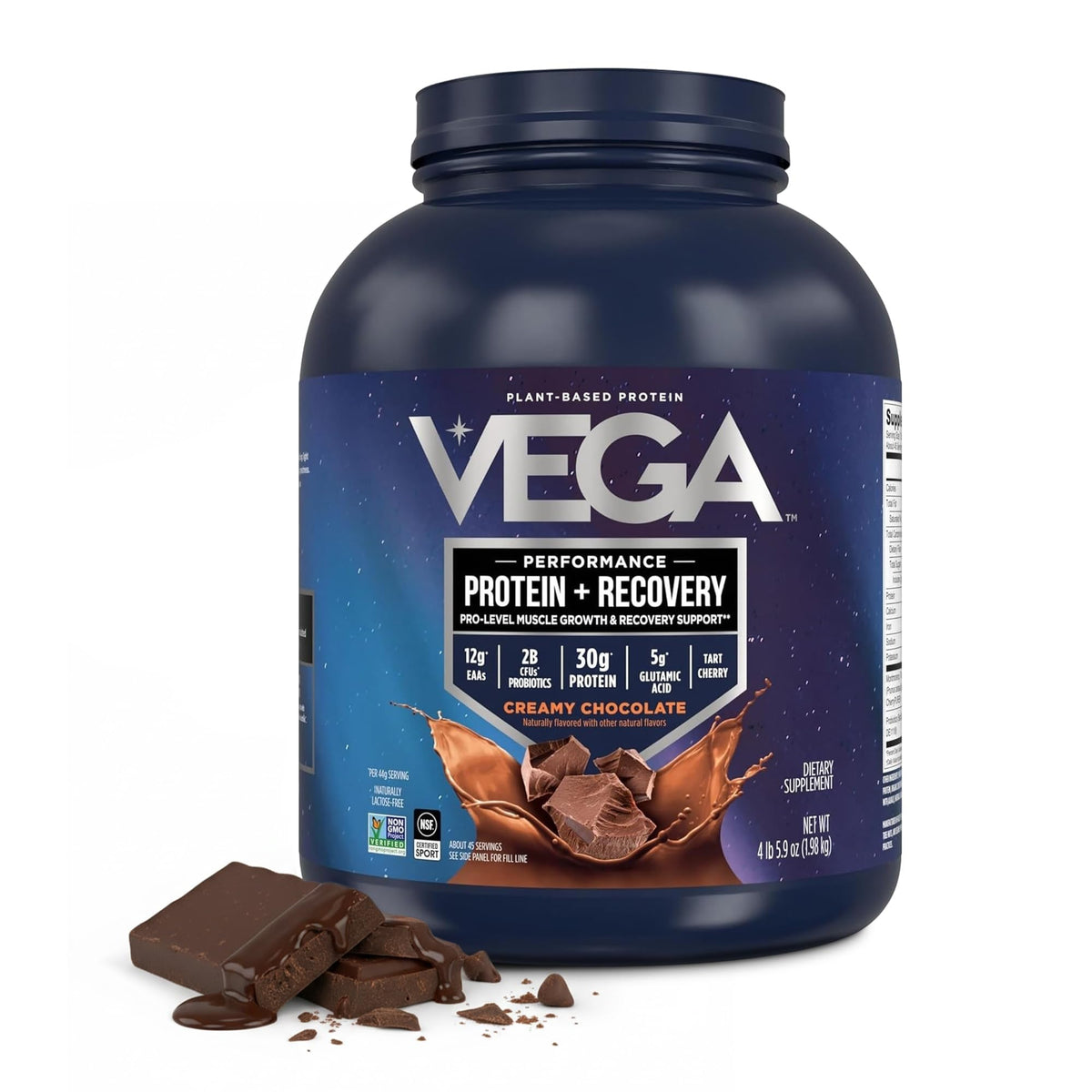 Vega Protein + Recovery Protein Powder, Chocolate, 1.98 kg