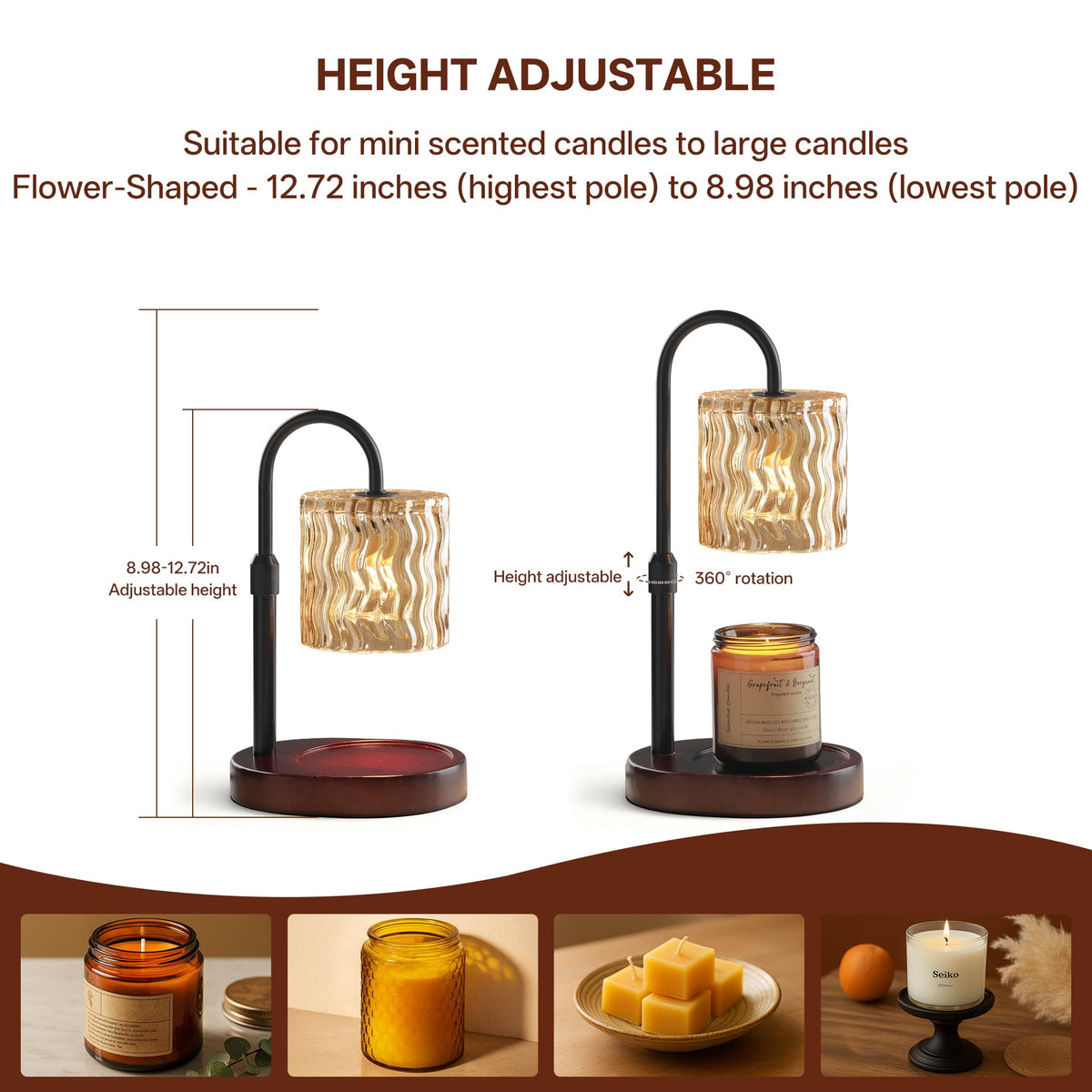 Homelist Candle Warmer Lamp with Timer and Adjustable Height