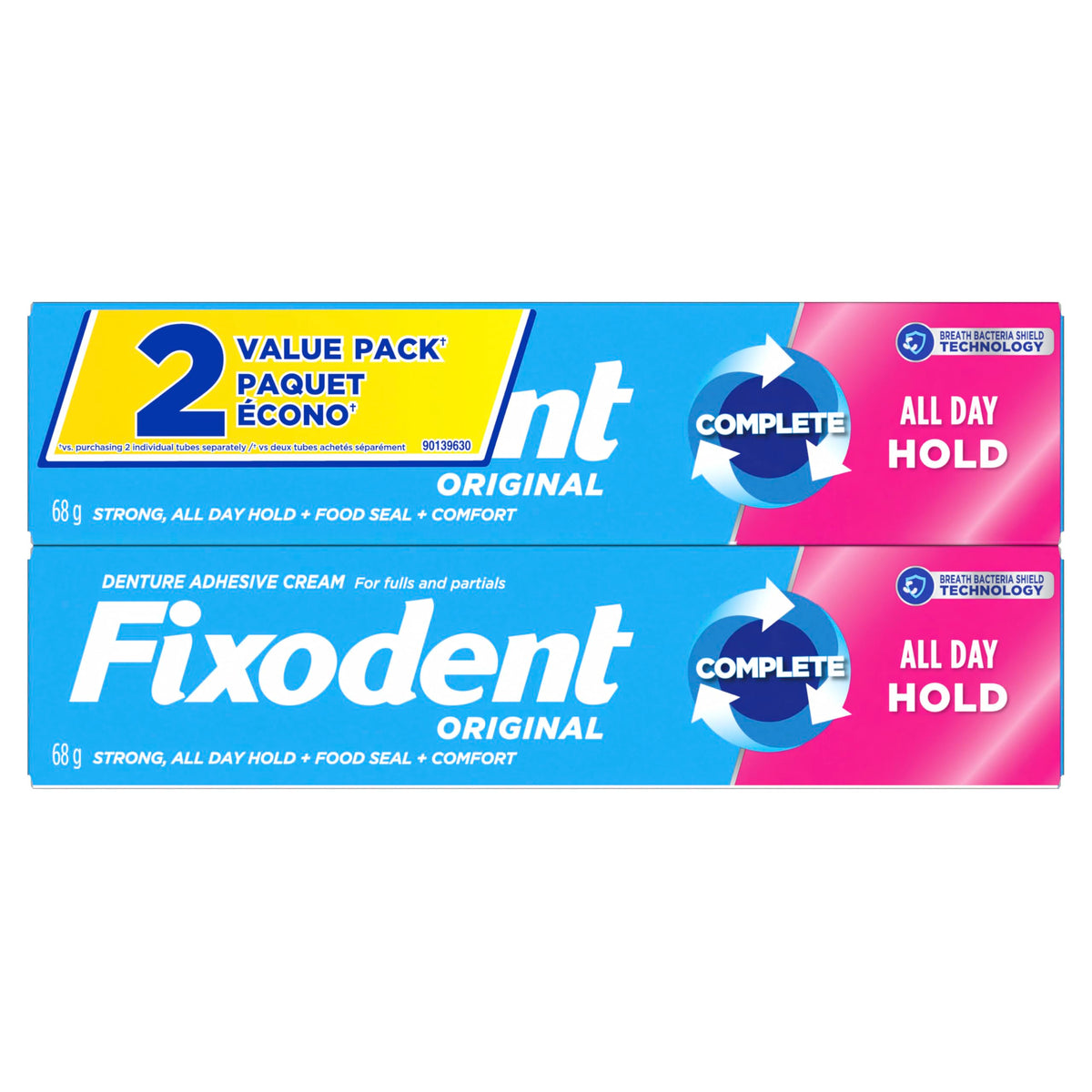 Fixodent Original Secure Denture Adhesive, 68g, 2 Pack