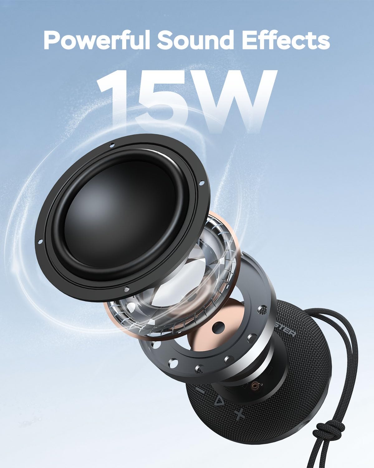 Monster IPX8 Waterproof Bluetooth 5.4 Shower Speaker
