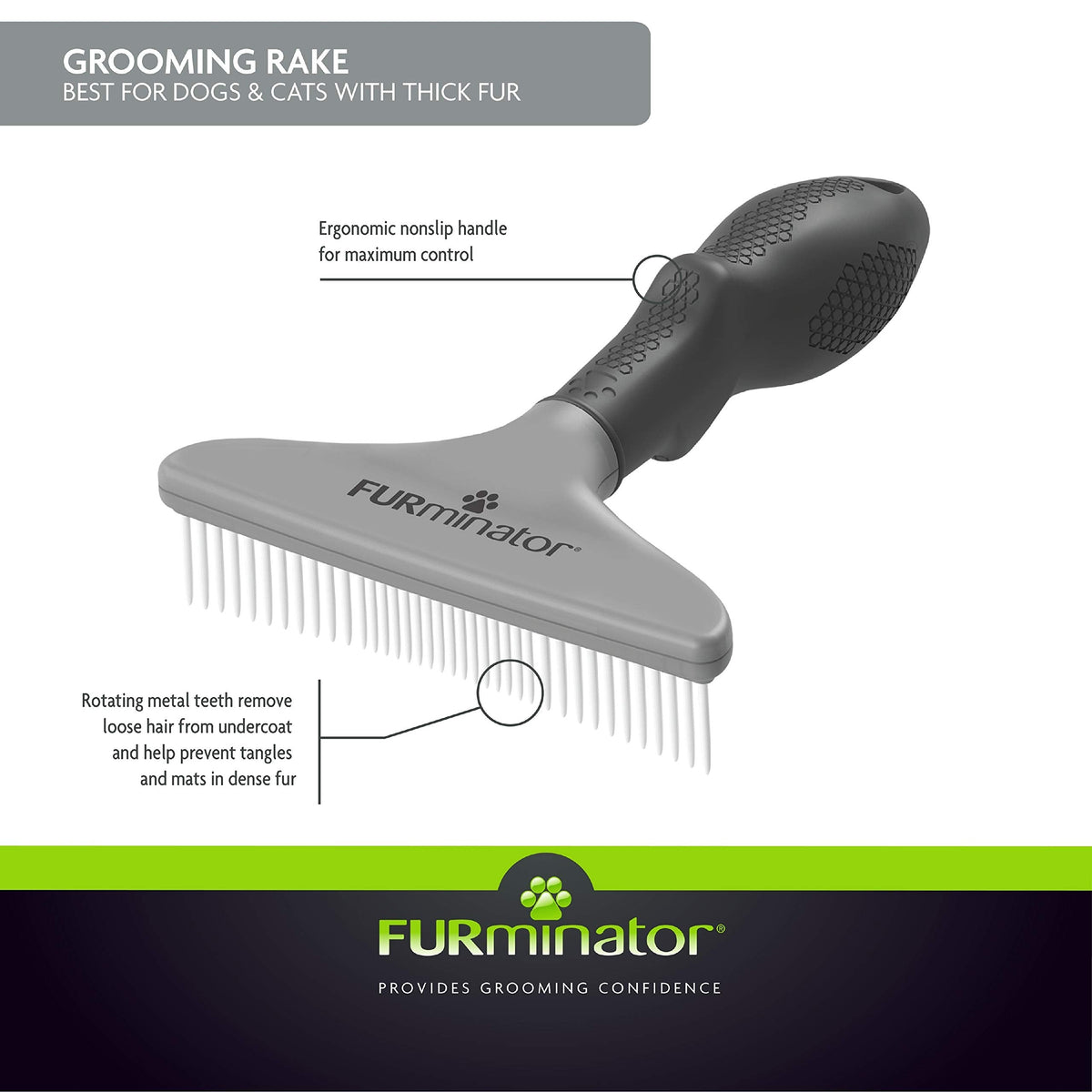 FURminator Grooming Rake, Updated Model