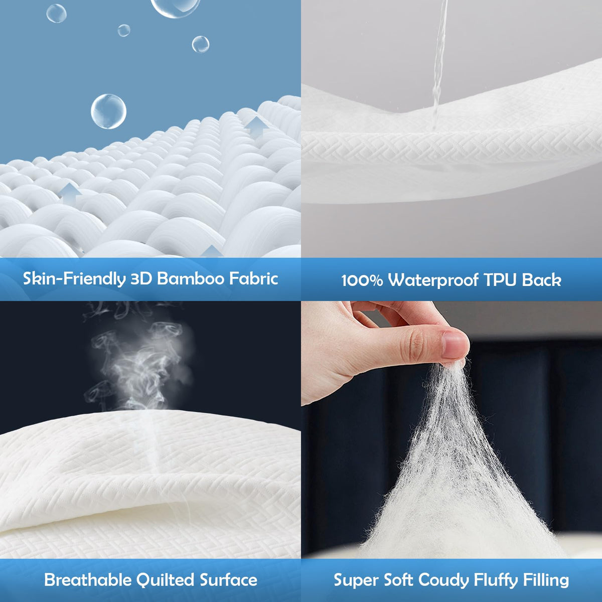 Cozymaker Waterproof Queen Mattress Protector, 8-21 in Deep