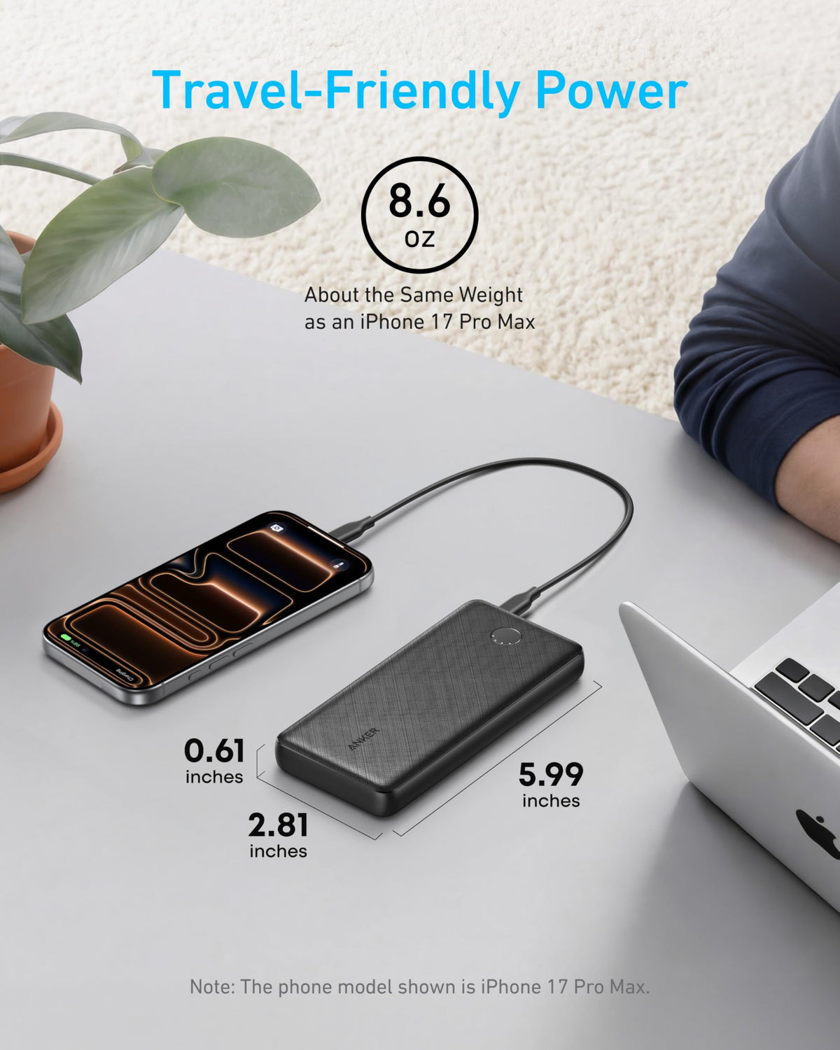 Anker PowerCore 10K Power Bank, 10,000mAh, Black