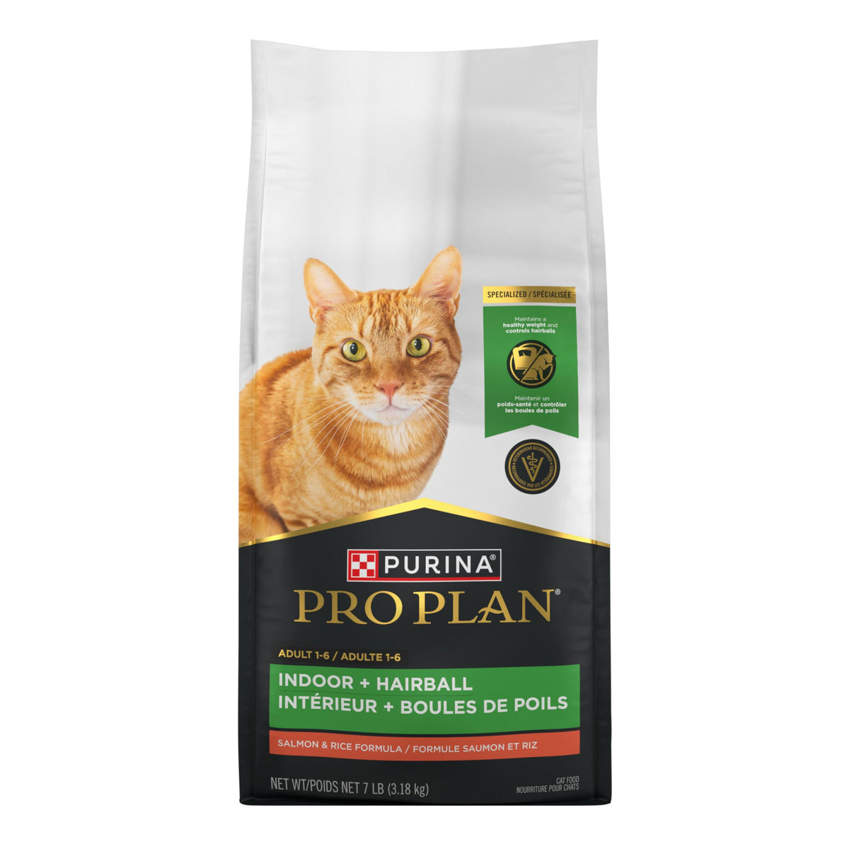 Purina Pro Plan Indoor Hairball Dry Cat Food, Salmon & Rice, 3.18 kg