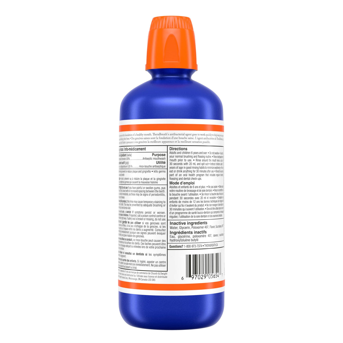 TheraBreath Healthy Gums Oral Rinse, Clean Mint, 1 L