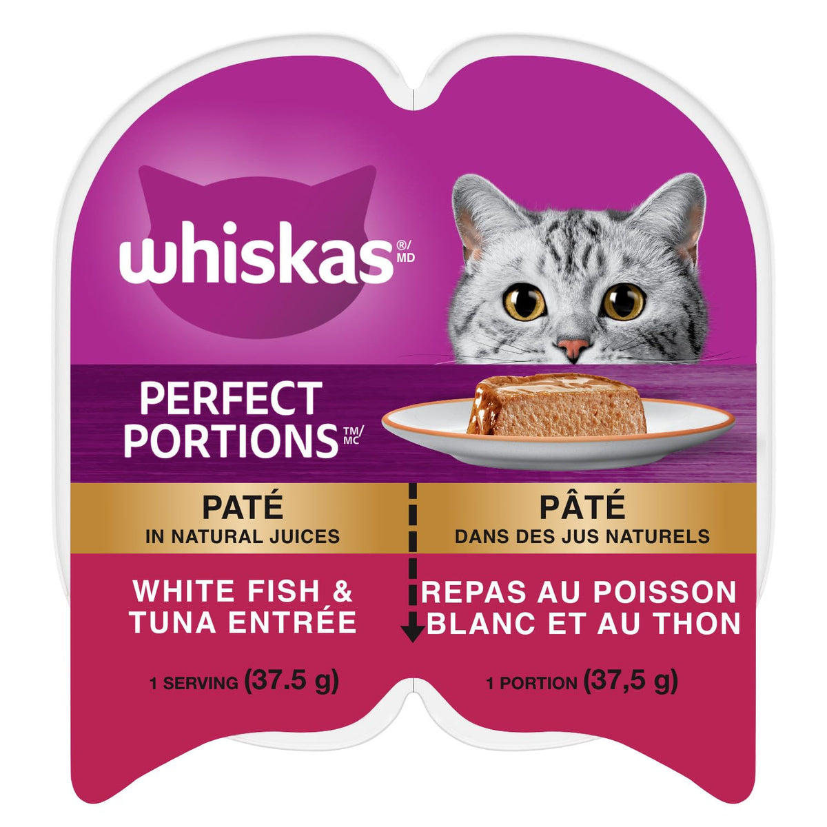 Whiskas Perfect Portions Kitten Wet Cat Food, Whitefish, 75 g