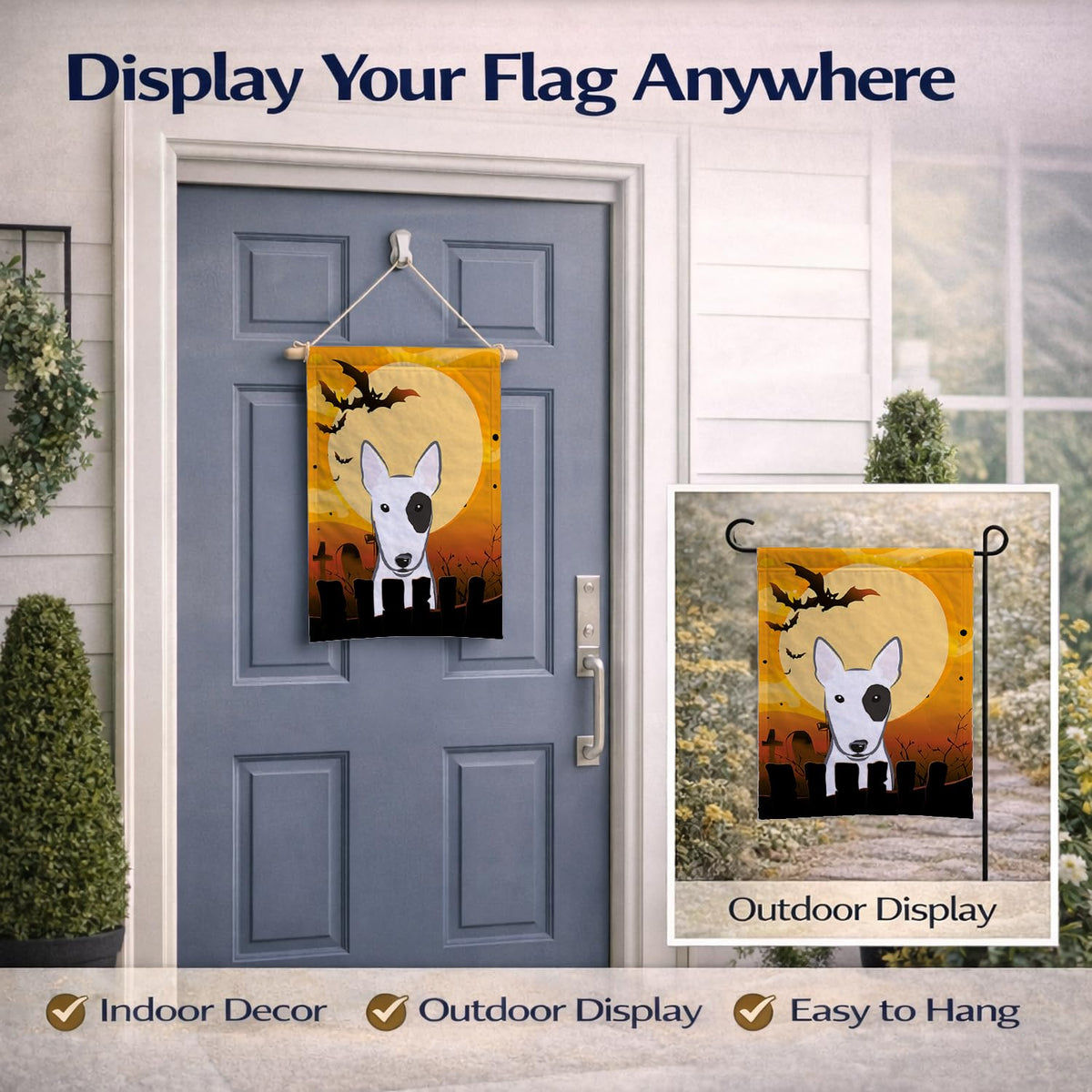 Caroline's Treasures BB1767GF Halloween Bull Terrier Garden Size Flag, Small