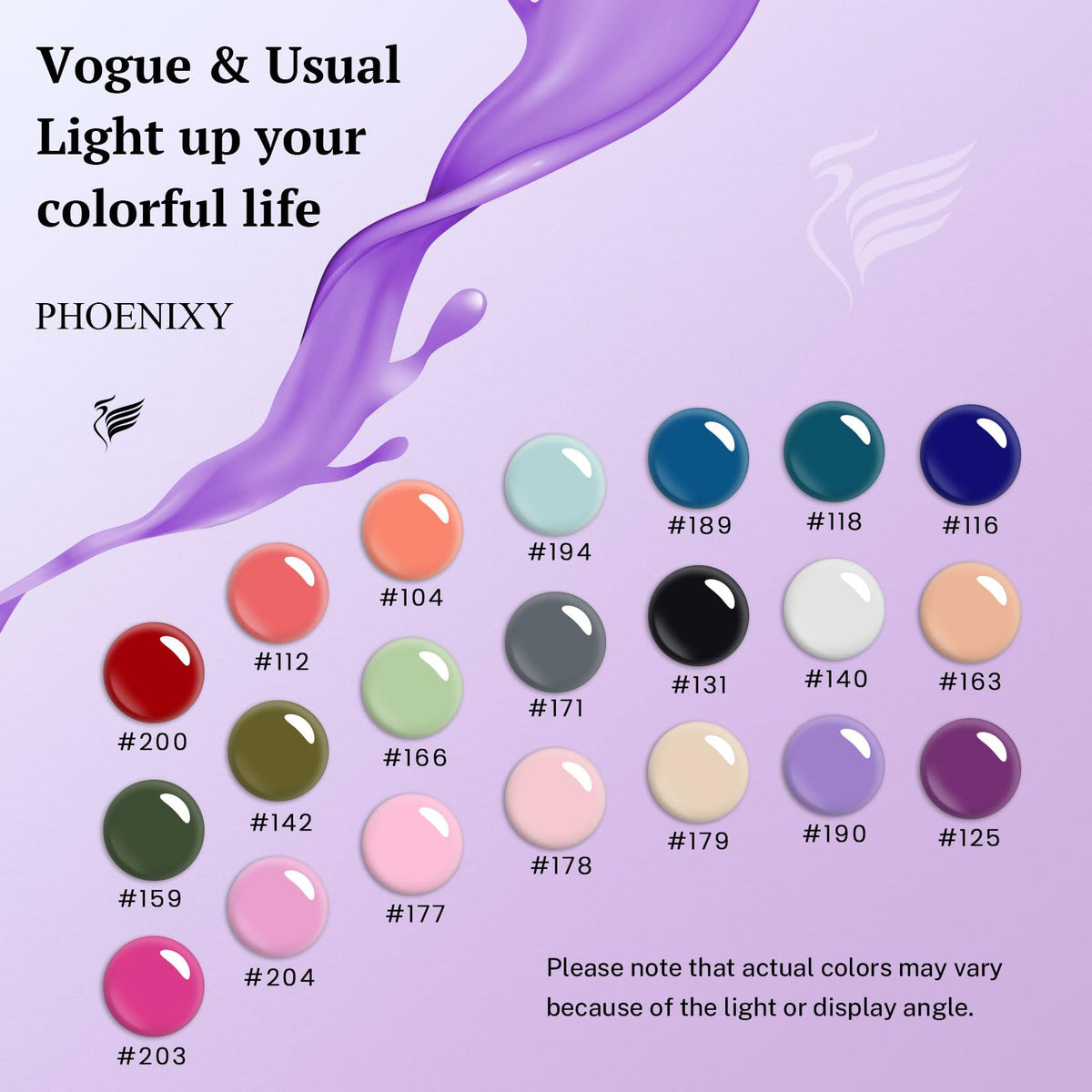 phoenixy Gel Nail Polish Kit, 21 Colors, 24 Pieces