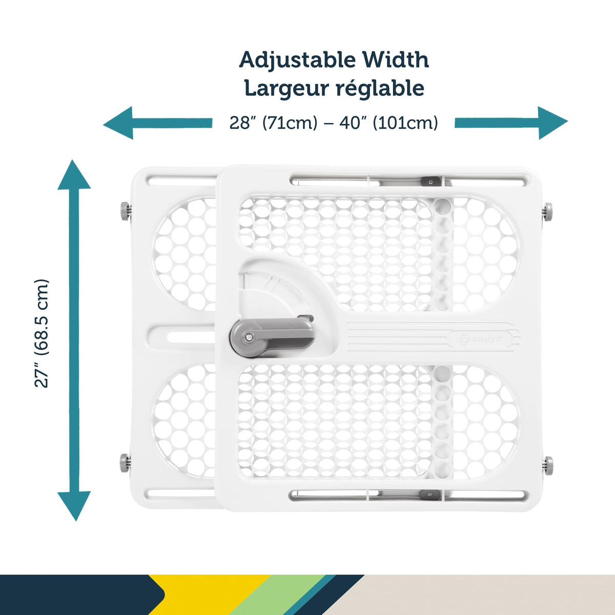 Safety 1st Easy Fit Pressure Mount Gate, 28-40 in, 27 in Tall, White