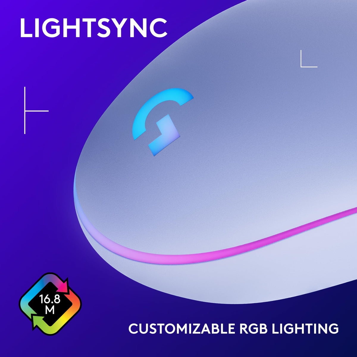 Logitech G203 Wired Gaming Mouse, Lilac