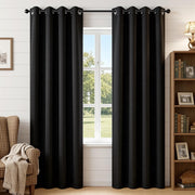 Joydeco Blackout Curtains, 84 Inch Length, 2 Panels, Black