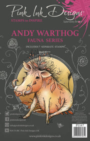 Pink Ink Designs Andy Warthog Clear Stamp Set, 6 x 8 in