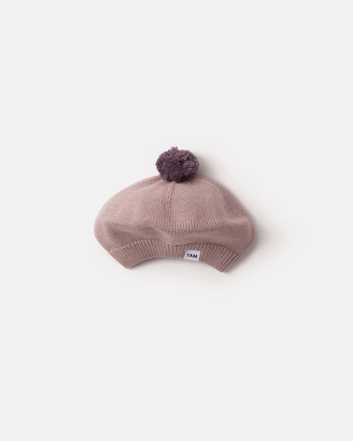 7AM Chunky Beret, Ash Rose