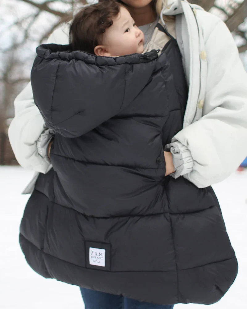 7AM K-Poncho Plush Carrier Cover, Heavy Weight Black