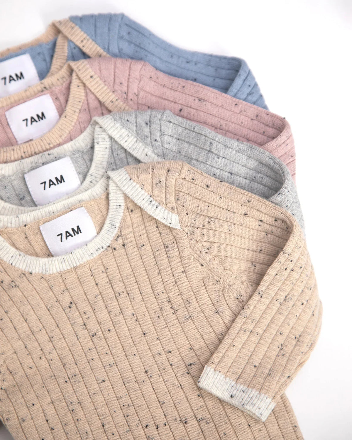 7AM Hug Me Long Sleeve Bodysuit, Ash Rose